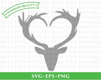 Heart Antler svg png eps cut file