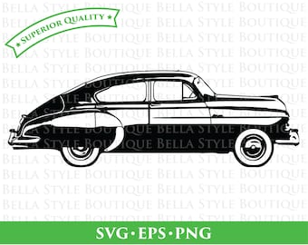 1950's Vintage Car svg png eps cut file