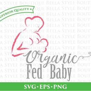 Archivo de corte de svg png eps de bebé orgánico amamantado