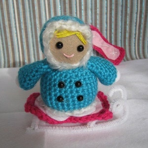 Amigurumi Snow Girl Snowboarder Pattern Crochet image 2