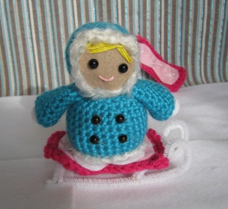 Amigurumi Snow Girl Snowboarder Pattern Crochet image 2