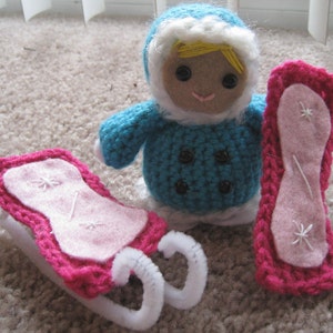 Amigurumi Snow Girl Snowboarder Pattern Crochet image 3