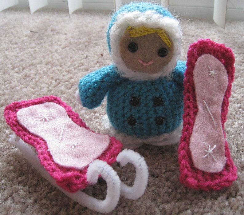 Amigurumi Snow Girl Snowboarder Pattern Crochet image 3