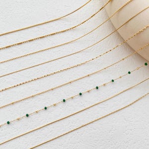 18K Gold Filled Chain Necklace,Beaded Chain,Mirror Chian,Box Chain,Paperclip Chain,Dainty Chain,Snake Round Chain,Gift for Her,Mothers Day