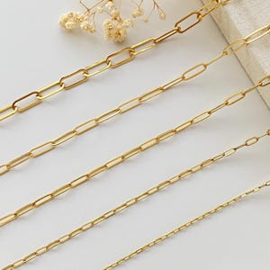 18K Gold Filled Chain Necklace,Paperclip Chain,Minimalist Chain,Dainty Chain,Layering Chain,Link Chain Necklace,Gift for Her,Mothers Day