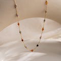Tiny Gemstone Beaded Necklaces,Colorful Natural Stone Necklace,Delicate Gemstone Choker,Chain Necklace,Layering Necklace,Summer Necklace