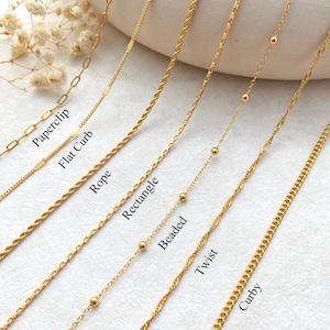 18K Gold Filled Chain Necklace,Pearl Chain,Curb Chian,Box Chain,Paperclip Chain,Twist Chain,Dainty Chain,Twist Chain,Gift for Her