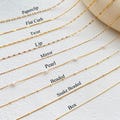 18K Gold Filled Chain Necklace,Pearl Chain,Curb Chian,Box Chain,Paperclip Chain,Twist Chain,Dainty Chain,Gift for Her,Mothers Day Gifts