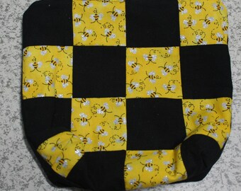 Zip Pouch with Bee Fabric and Food Safe PUL Lining