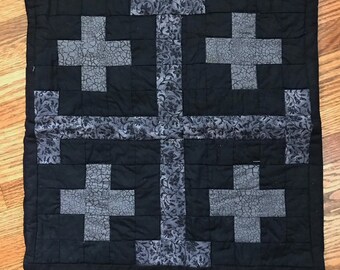 15" Quilted Throw Pillow Cover - Orthodox Jerusalem Cross