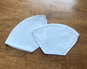 2-Count #4 Reusable Muslin Coffee Filters Hand-Stitched with French Seam