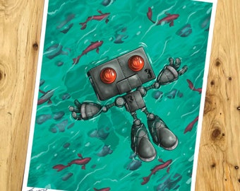 Lazy River - 8x10 inch Giclee JIMBOT Print