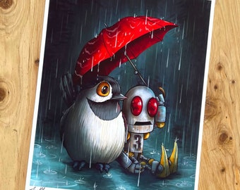 Shelter In A Storm - 8x10 inch Giclee JIMBOT Print