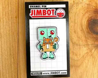 Helping a Stray - Official JIMBOT Enamel Pin