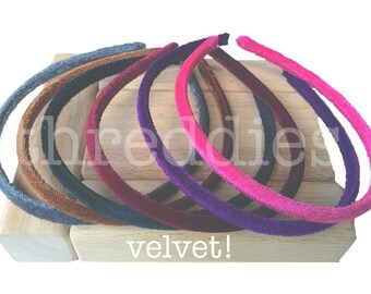 velvet headbands // set of 6 skinny velvet headbands