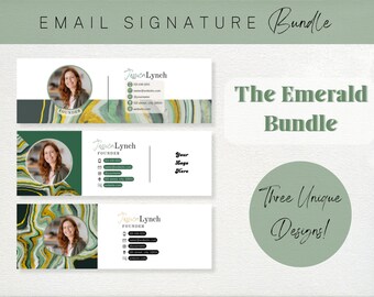 Email Signature Template for Gmail or Outlook: Professional Emerald Digital Signature and Email Marketing Template