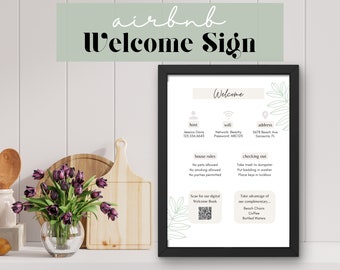 Airbnb Host Welcome Sign: Personalized Entry Decor for Short-Term Rentals & VRBO Guests