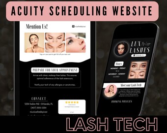 Acuity Scheduling Template for Lash Techs: Squarespace Template to increase bookings