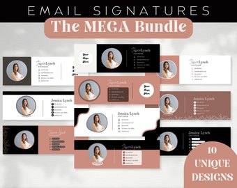 BUNDLE! Email Signature Templates for Gmail or Outlook: Professional Blush and Black Digital Signature and Email Marketing Template