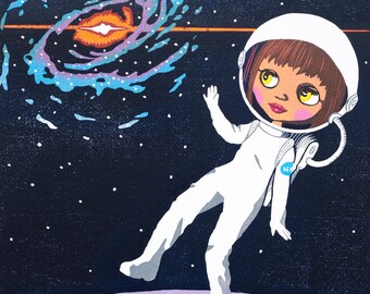 Galaxy Girl Woodcut