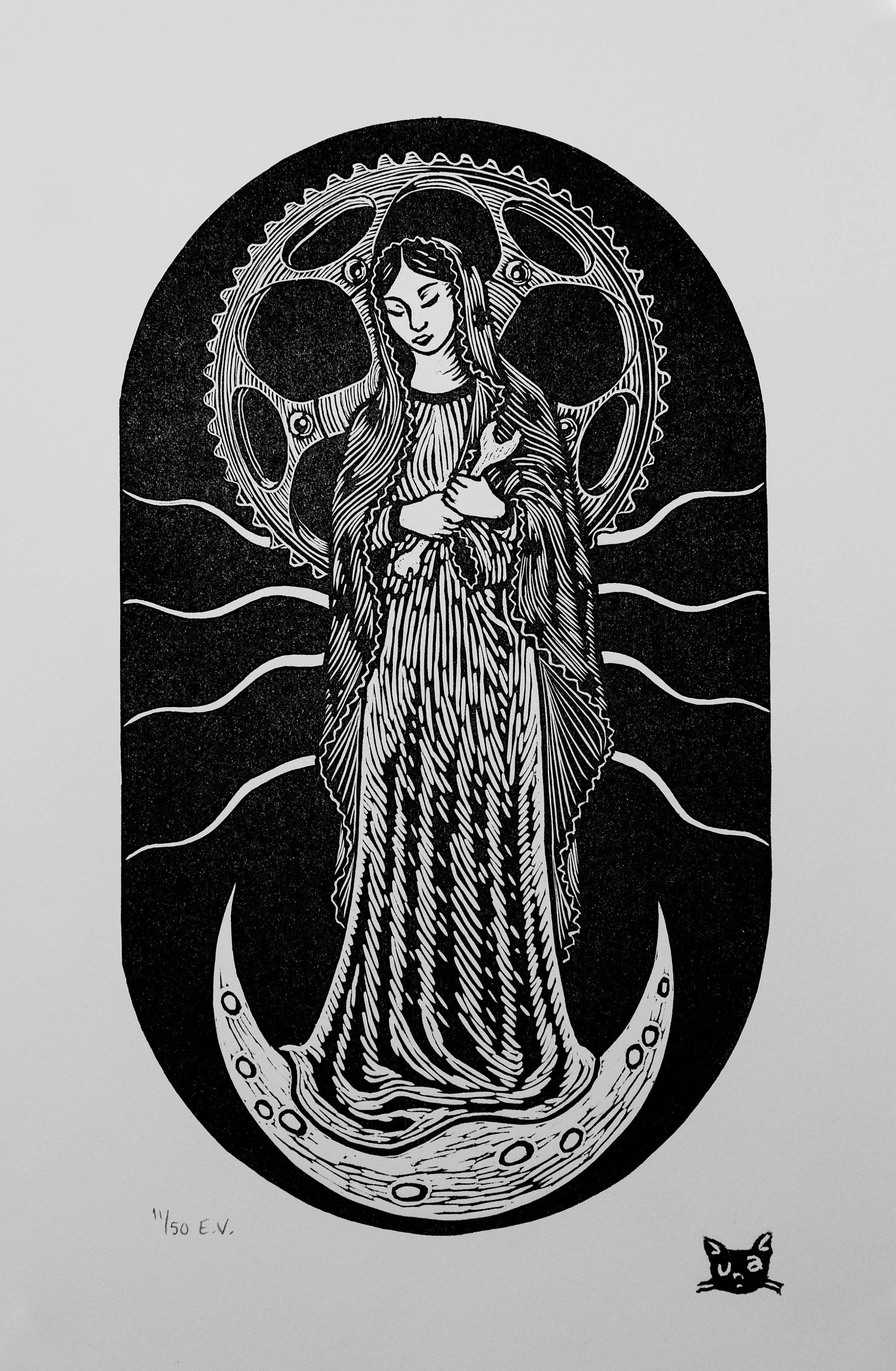 Madonna Del Ghisallo, Patron Saint of Bicycling Linocut - Etsy