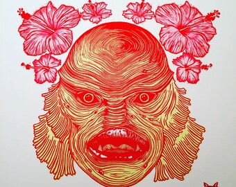 Creature Linocut