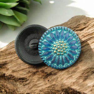 Czech Glass Buttons - Shank Buttons - Artisan Button - Handmade Button - 18mm (1575) 1pcs