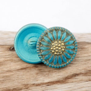 Czech Glass Buttons - Shank Buttons - Artisan Button - Handmade Button - 18mm (1099) 1pcs