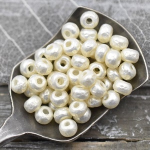 Baroque Pearls White Seed Beads 6/0 Seed Beads Spacer Beads Miyuki Beads Pearl Seed Beads 4 Tube 7.6 grams B577 image 1