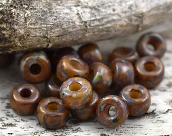 10 grams Picasso Seed Beads Seed Beads Czech Glass Beads Large Hole Beads A318 Size 2 Beads 6x4mm 20 Matubo Beads