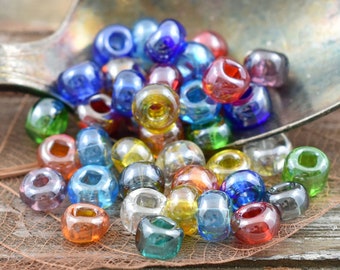 Czech Glass Beads - Seed Beads - Size 2 Beads - Seed Bead Mix - 2/0 Beads - 6x4mm - 50 grams (B125)