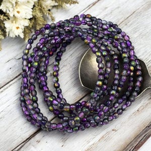 Czech Glass Beads - Round Beads - Purple Beads - 3mm Beads - 3mm Druk - Druk Beads - Small Beads - 50pcs - (640)