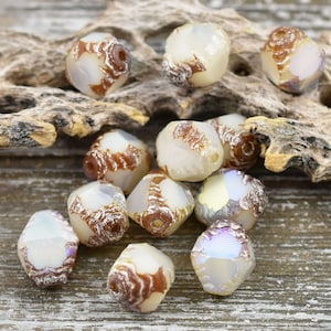 2pcs - Czech Glass Beads A349 Picasso Beads 22x18mm Travertine Beads Honey Bee Beads