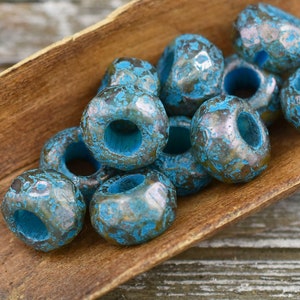 Large Hole Beads Picasso Beads Czech Glass Beads Rondelle Beads Roller Beads Large Hole Rondelle 7x12mm 15pcs 6094 image 7