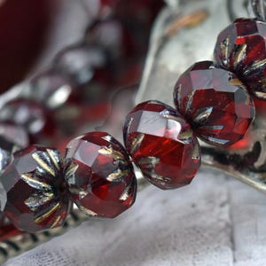 Picasso Beads - Rondelle Beads - Czech Glass Beads - Czech Glass Rondelle - Firepolish Beads - 6x9mm - 15pcs - (1896)