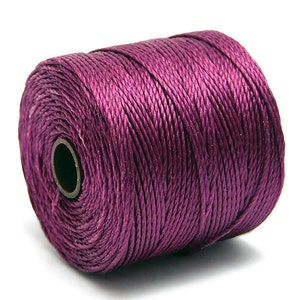 S-Lon Bead Cord Superlon Bead Cord Knotting Cord Macrame Cord 77 Yard Spool TEX210 Wineberry 4469 Bild 1