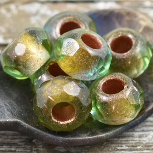 Czech Glass Beads Large Hole Beads Roller Rondelle Rondelle Beads Large Hole Rondelle 7x12mm 15pcs 2343 image 3