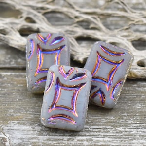 Czech Glass Beads Matte Beads Charm Beads New Czech Bead 19x13mm 2pcs 6157 image 1