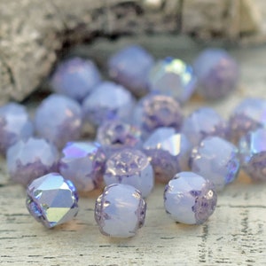 Czech Glass Beads Cathedral Beads Purple Beads Fire Polish Beads Choose from 6mm or 8mm image 3