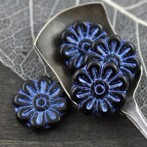 Czech Glass Beads Flower Beads Focal Beads Czech Glass Flowers Daisy Beads 18mm Flower 6pcs 1182 image 1