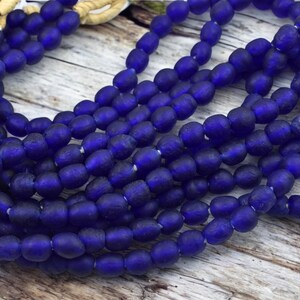 Fair Trade Beads -  Ghana Beads - Recycled Glass Beads - African Glass Beads - Approx 8-9mm - 19" Strand - (J59)