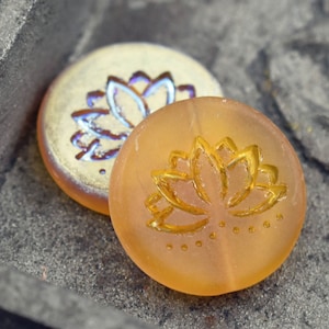 Czech Glass Beads -Lotus Flower Beads -  Lotus Beads - Picasso Beads - Flower Beads - Czech Lotus Bead - 18mm -  2pcs - (4951)