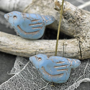 Bird Beads Czech Glass Beads Picasso Beads Animal Beads Czech Glass Bird Beads 6pcs 11x22mm A287 image 3