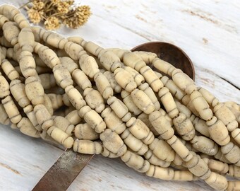 Cuentas de vidrio de Java - Cuentas de vidrio indonesias - Cuentas de vidrio reciclado - Aprox. 14 x 8 mm - Tira de 45 cm - (A673)