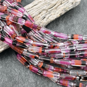 Czech Glass Beads Tube Beads Czech Tube Czech Beads 15x5mm 14pcs 3789 image 1