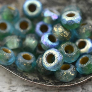 Czech Glass Beads Roller Beads Rondelle Beads Large Hole Beads Picasso Beads 3mm Hole Beads 5x8mm 25pcs 3277 image 3