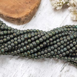 4mm Beads - Czech Glass Beads - Picasso Beads - Round Beads - Druk Beads - 100pcs - (2696)
