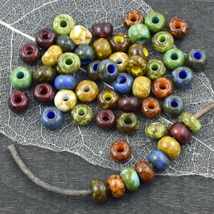 Large Hole Beads Seed Beads Picasso Beads Czech Glass Beads Size 32 Beads 32/0 Beads 8x5mm 50 grams 5783 image 1