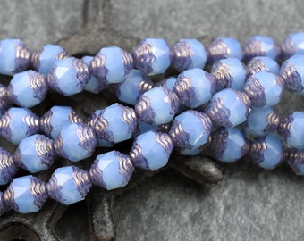 Turbine Beads - Czech Glass Beads -  Picasso Beads - Cathedral Beads - 10x8mm - 15pcs - (A709)