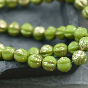 Czech Glass Beads Melon Beads Round Beads Picasso Beads 6mm 25pcs 383 image 2